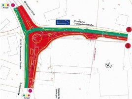 Ampelregelung bei Kreisverkehr-Neubau im Kreuzungsbereich B120-Cumberlandstraße